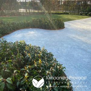 terras omringd door een wintergroene wolk